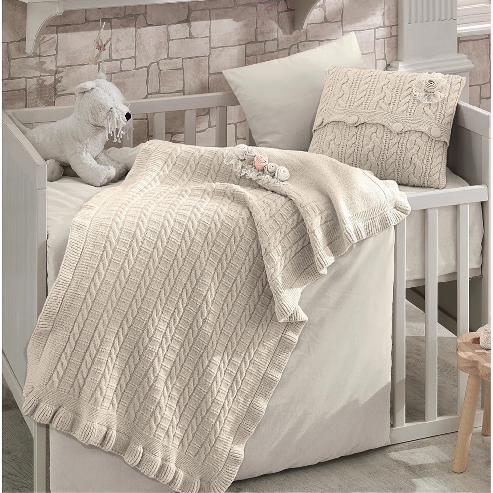 Nipperland Boutique Premium 6 Piece Wool Blended Crib Bedding in GIFT BOX